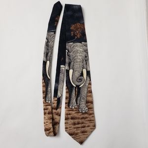 Rainforest Cafe Elephant Necktie "African Pride" by Marc Dennis 1995 Novelty Tie